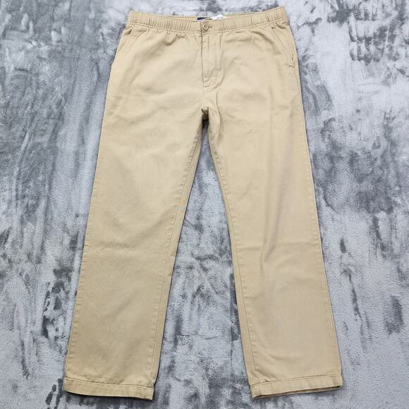 Old Navy Pants Mens L Tan Khaki 90's Straight Everyday Flex-Waist Pull On Casual - Picture 1 of 14